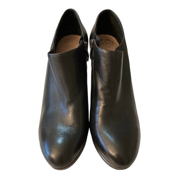 VINCE CAMUTO Elvin High Heeled Leather Booties Shoes Black - Picture 3 of 13